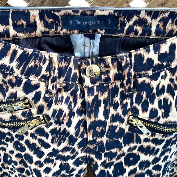 Juicy Couture Women’s Leopard Moto Side Zipper Ankle Pants Size: 0 - Picture 2 of 10